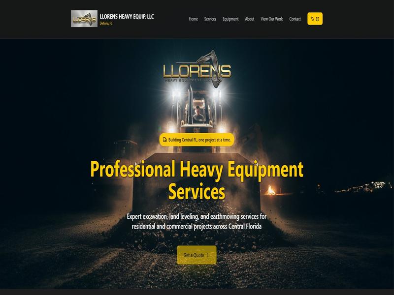 Llorens Heavy Equip. LLC website designed by Finesse Media