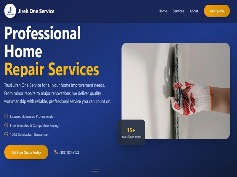 Jireh One Service website designed by Finesse Media