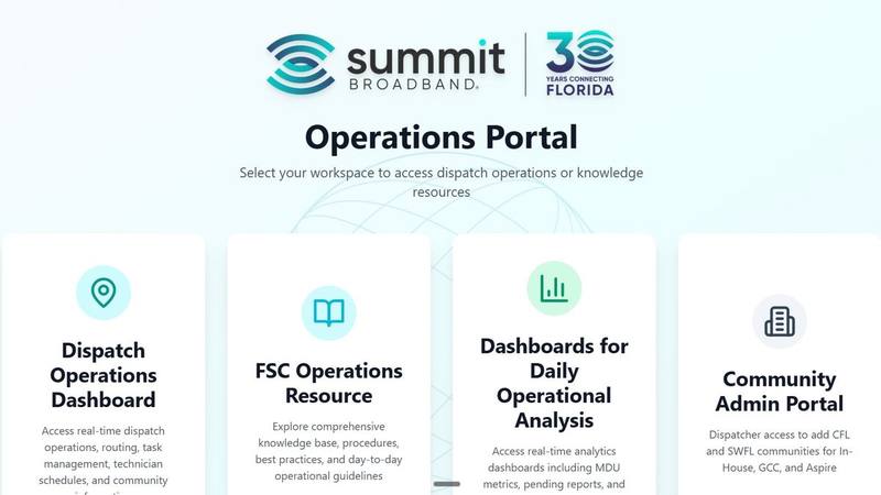 The Dispatch Hub — Summit Broadband Operations Portal Web Application