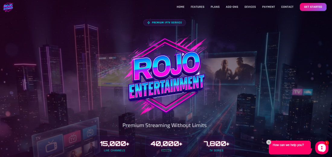 Rojo Entertainment — IPTV Streaming Service Website Design
