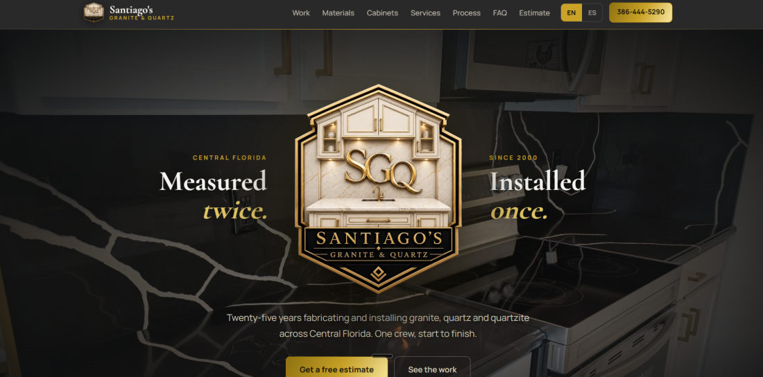 Santiago's Granite & Quartz — Countertop Fabrication Website Design Central Florida