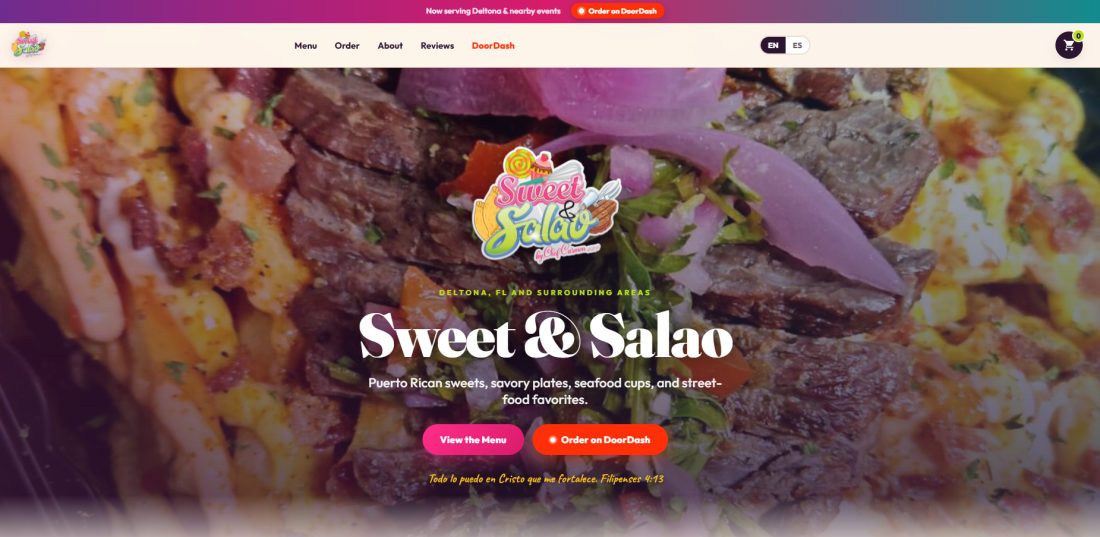 Sweet & Salao — Puerto Rican Food Truck Website Design Deltona FL